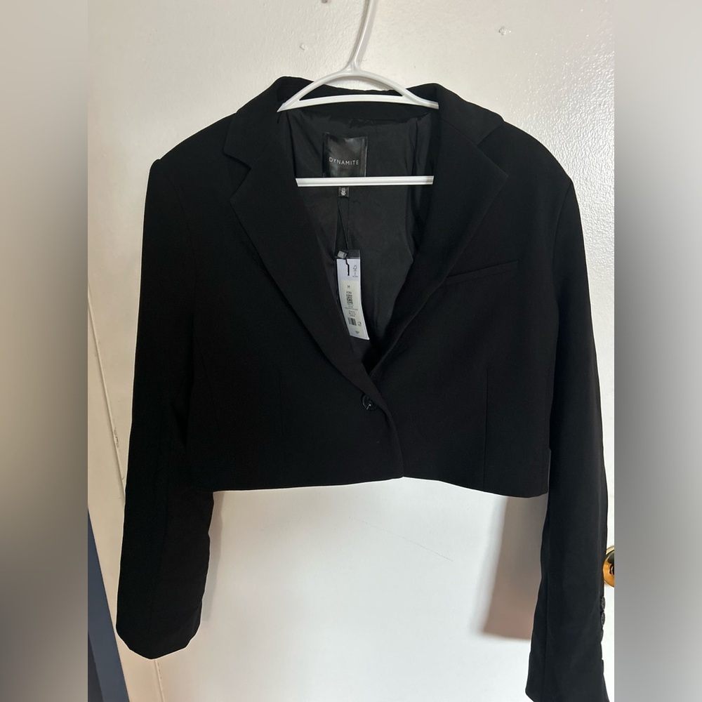 Dynamite Black Kora Cropped Blazer